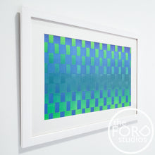 Load image into Gallery viewer, LATTICE IN CYAN and YELLOW by Shannon Fennell