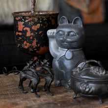 Load image into Gallery viewer, Black Maneki Neko by Brooklyn-based Locknesters are available at The FORD Studios in Marion, VA.