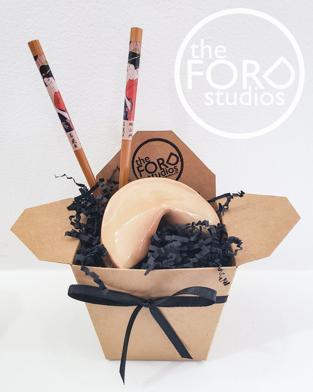 GIANT FORTUNE COOKIE Gift Set (Ceramic) by Jive Pottery