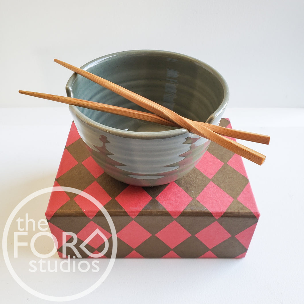 NOODLE BOWLS w/ Chopsticks by Jive Pottery