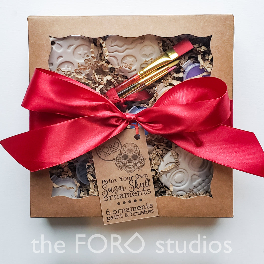 Paint-Your-Own Sugar Skull Ornament Kit by Jive Pottery