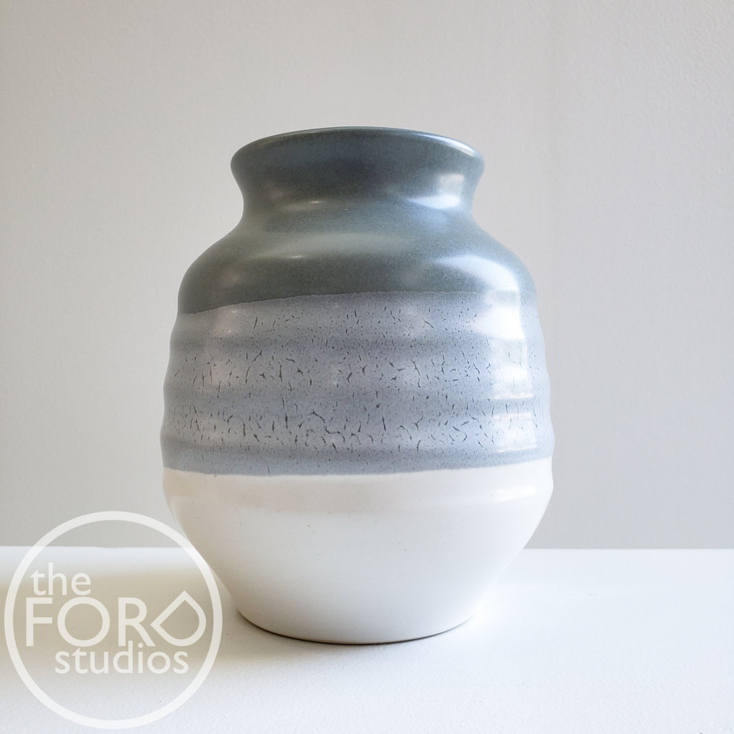 Pewter & Pearl Urn Vase by Jive Pottery