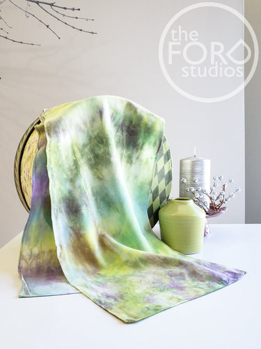 Pear & Violet Shibori Silk Scarf by Deborah Adams available at The FORD Studios in Marion, VA.