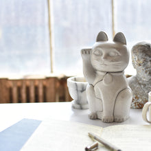 Load image into Gallery viewer, White Maneki Neko by Brooklyn-based Locknesters are available at The FORD Studios in Marion, VA.
